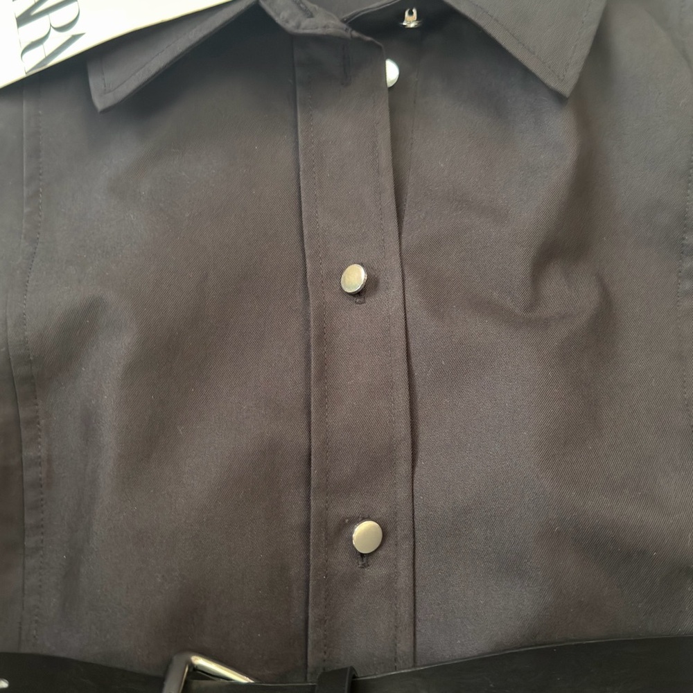 Zara Black Long Sleeve Button Dress - Picture 3 of 6